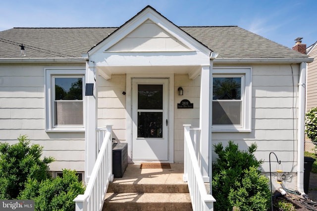 3809 13th St S, Arlington, VA 22204 - property entrance featuring a shingled roof