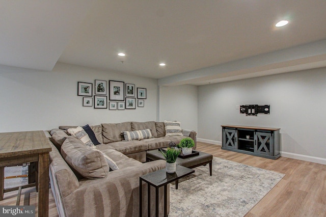 33 Brownstone Dr, East Norriton, PA 19401 - living room featuring baseboards, recessed lighting, and light wood-type flooring