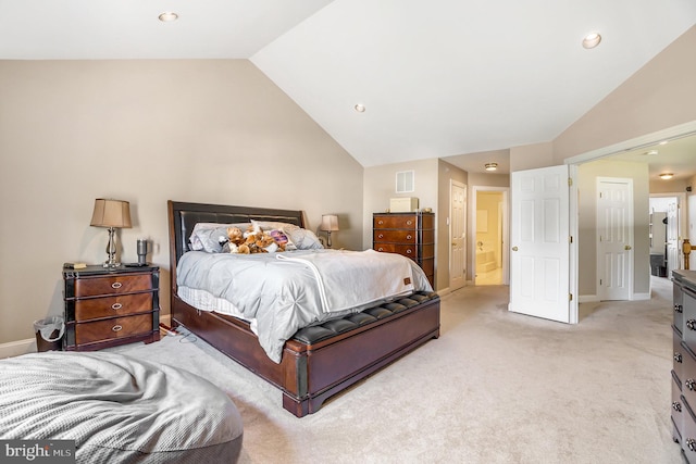33 Brownstone Dr, East Norriton, PA 19401 - bedroom featuring recessed lighting, vaulted ceiling, visible vents, and baseboards