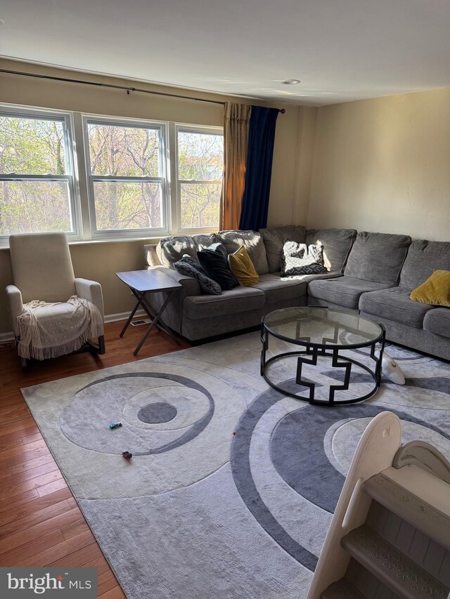 3525 Nottingham Ln, Philadelphia, PA 19114 - living area featuring wood finished floors and a healthy amount of sunlight