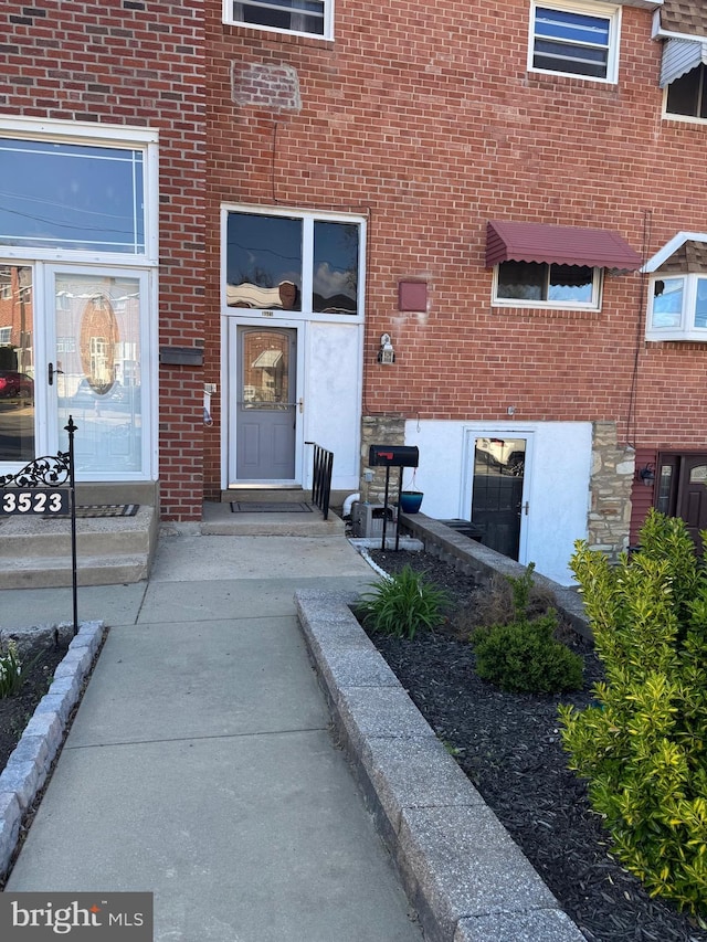 3525 Nottingham Ln, Philadelphia, PA 19114 - property entrance with brick siding