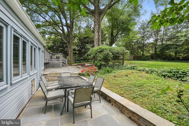 3312 Sleepy Ln, Falls Church, VA 22044 - view of patio / terrace featuring outdoor dining space and view of scattered trees