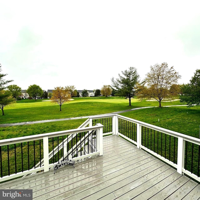 deck with a lawn