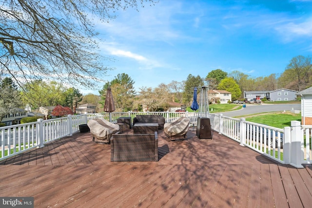 deck with an outdoor hangout area