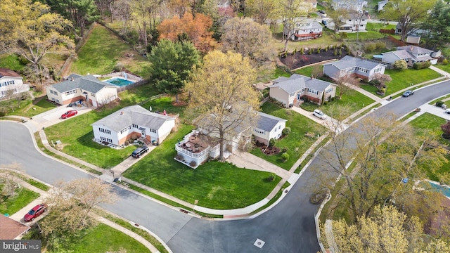 drone / aerial view featuring a residential view