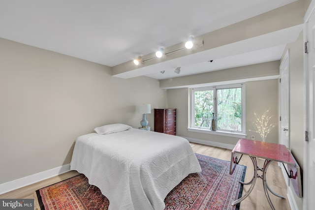 2010 Welsh Vly, Malvern, PA 19355 - bedroom with rail lighting, light wood-style flooring, and baseboards