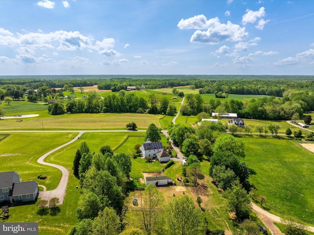 aerial view with a rural view
