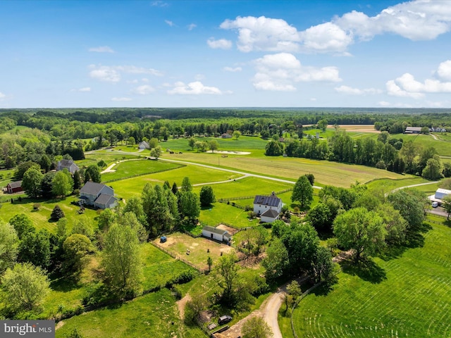 drone / aerial view featuring a rural view