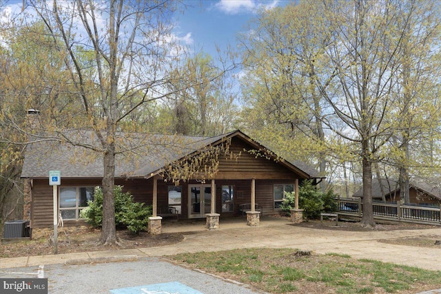 view of front of property with central AC unit