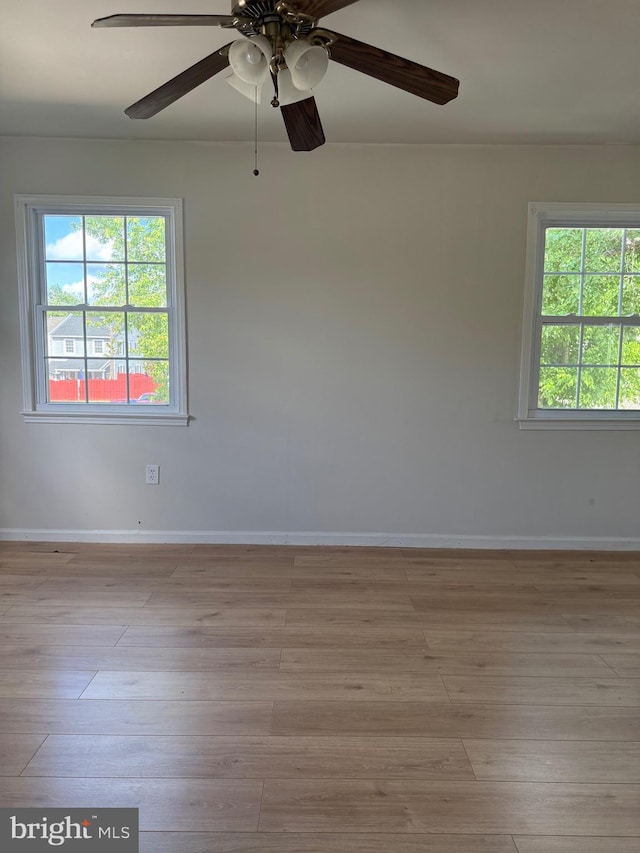 7601 Somerset Ln, Manassas, VA 20111 - unfurnished room with light wood-type flooring, baseboards, and a ceiling fan