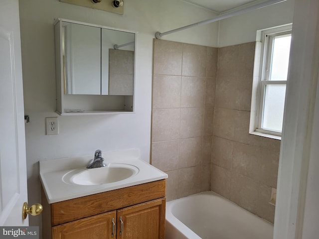 full bathroom with tub / shower combination and vanity