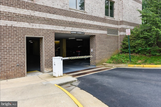 entrance to property with brick siding
