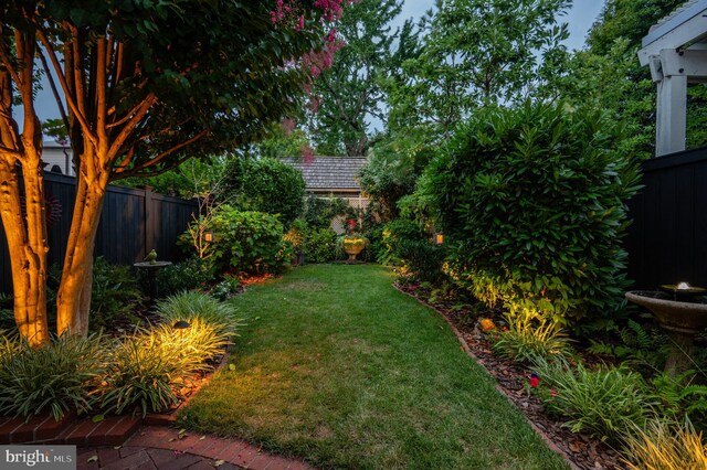 view of yard featuring a fenced backyard