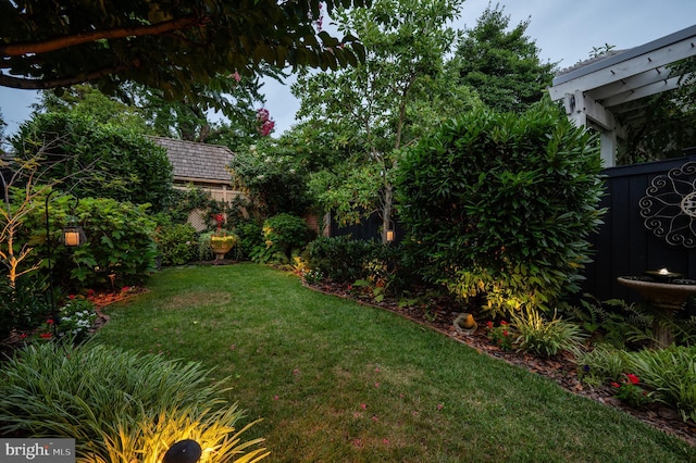 view of yard with fence