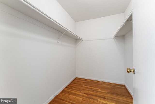 spacious closet with wood finished floors