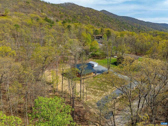 136 Wildwood Ln, Shenandoah, VA 22849 - aerial view featuring a forest view and a mountain view