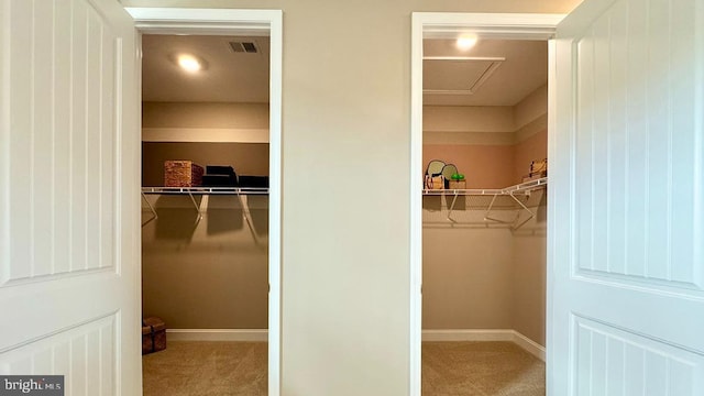 closet with visible vents