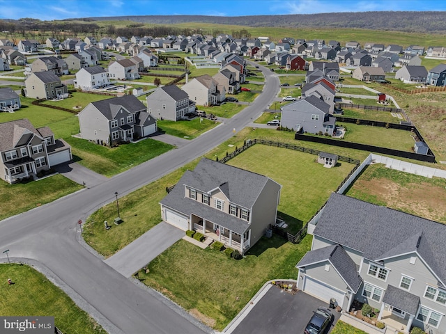 drone / aerial view with a residential view
