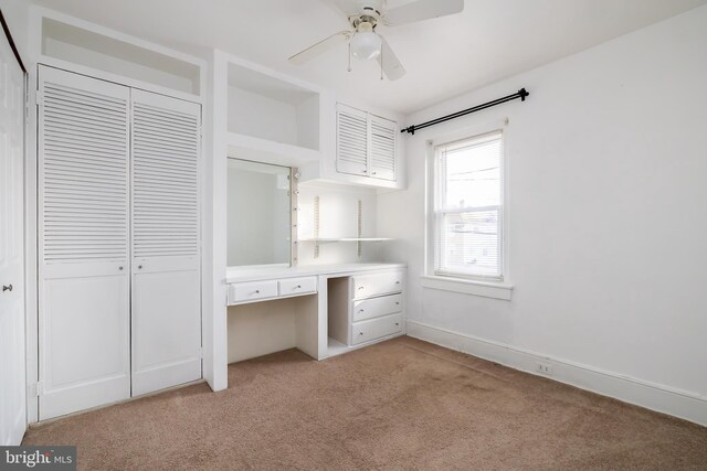 206 Paris Ave, Brooklawn, NJ 08030 - unfurnished bedroom with a closet, ceiling fan, light carpet, and baseboards