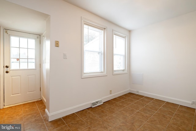 206 Paris Ave, Brooklawn, NJ 08030 - entryway with light tile patterned floors, baseboards, and visible vents