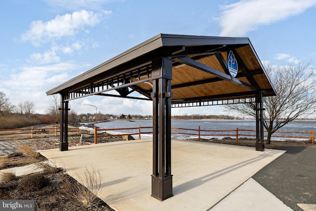 206 Paris Ave, Brooklawn, NJ 08030 - view of patio with a gazebo and a water view