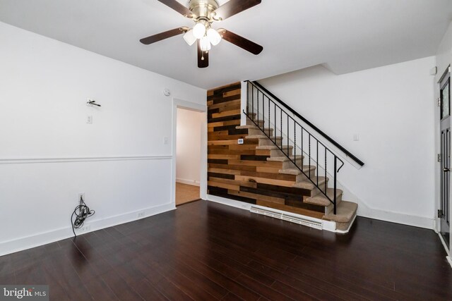 206 Paris Ave, Brooklawn, NJ 08030 - staircase featuring baseboards, a ceiling fan, and wood finished floors