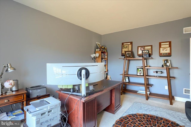 704 Goddard Dr, York, PA 17402 - office area featuring visible vents, light colored carpet, and baseboards