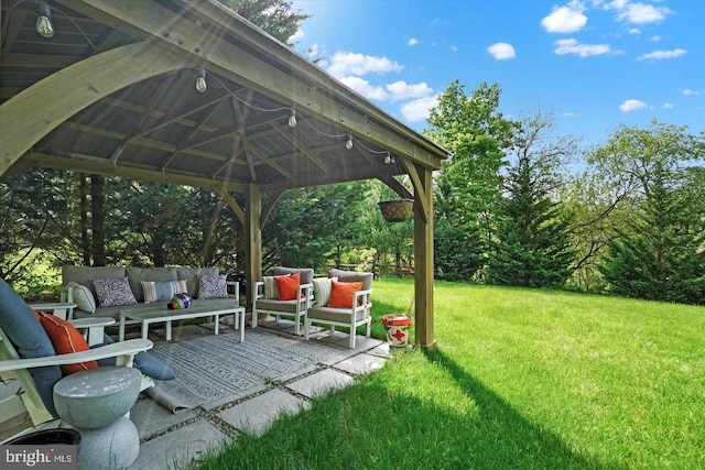 704 Goddard Dr, York, PA 17402 - view of yard featuring an outdoor living space and a gazebo
