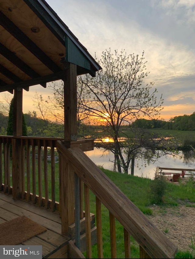 15 Higginsville Ln, Mount Royal, NJ 08061 - deck at dusk with a water view