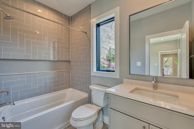 1127 Guilford Ct, Mclean, VA 22101 - bathroom featuring toilet, shower / bath combination, and vanity