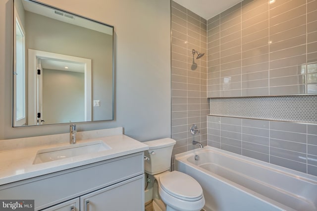1127 Guilford Ct, Mclean, VA 22101 - bathroom featuring toilet, shower / bath combination, vanity, and visible vents