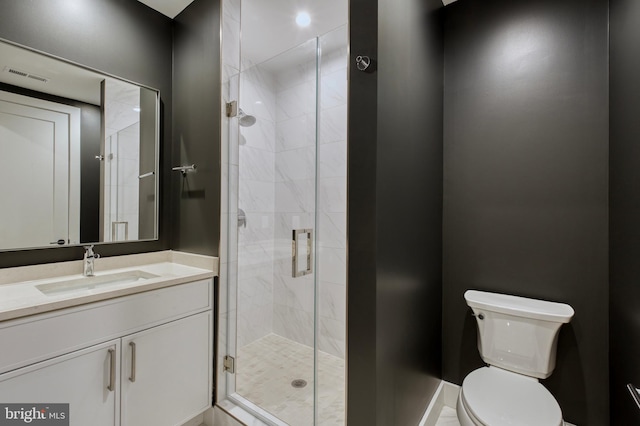 1127 Guilford Ct, Mclean, VA 22101 - full bathroom with a shower stall, vanity, visible vents, and toilet