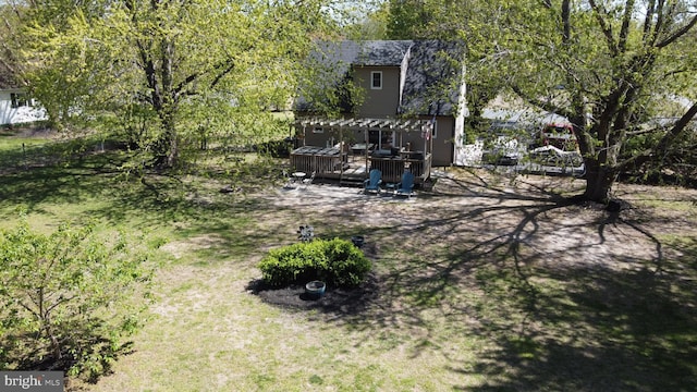 6190 Ayrshire Dr, Salisbury, MD 21801 - view of yard featuring a deck and a pergola