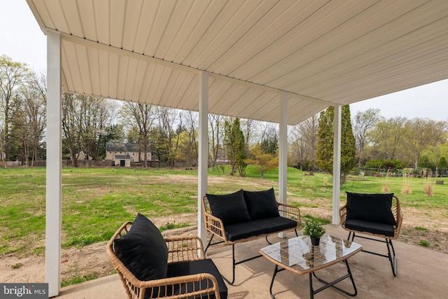 view of patio with an outdoor hangout area