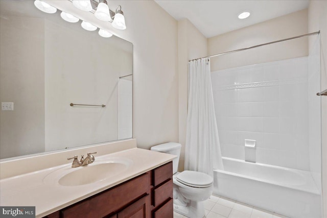 823 Oyster Bay Pl Unit 302, Solomons, MD 20688 - bathroom featuring tile patterned flooring, toilet, shower / bath combo, and vanity