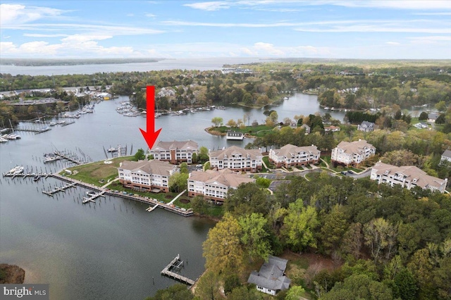 823 Oyster Bay Pl Unit 302, Solomons, MD 20688 - aerial view of a nearby body of water and a marina