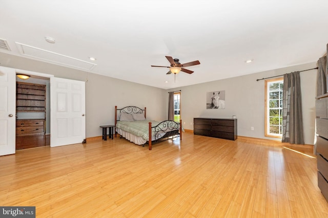 17449 Irishtown Rd, Emmitsburg, MD 21727 - bedroom featuring recessed lighting, light wood finished floors, visible vents, and attic access