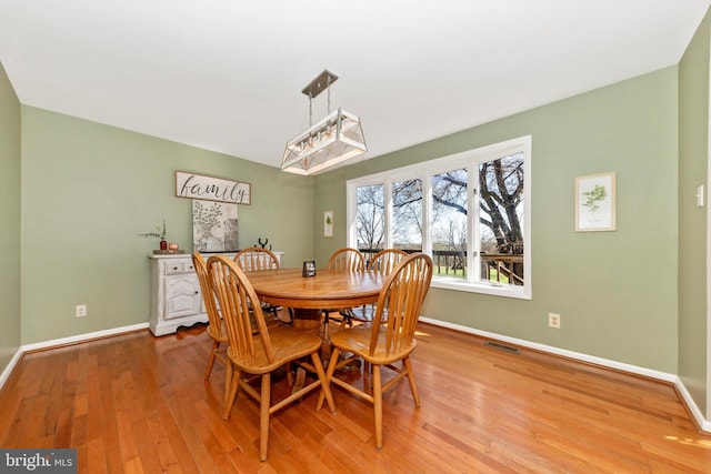 17449 Irishtown Rd, Emmitsburg, MD 21727 - dining space with light wood finished floors, baseboards, and visible vents