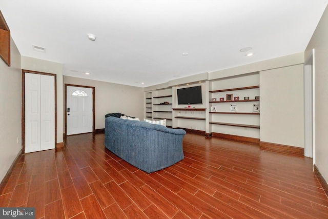 17449 Irishtown Rd, Emmitsburg, MD 21727 - living room featuring recessed lighting, visible vents, baseboards, and wood finished floors