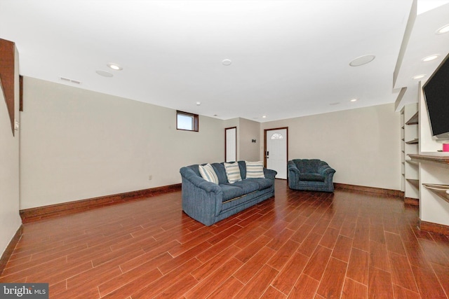 17449 Irishtown Rd, Emmitsburg, MD 21727 - living area featuring recessed lighting, visible vents, baseboards, and wood finished floors