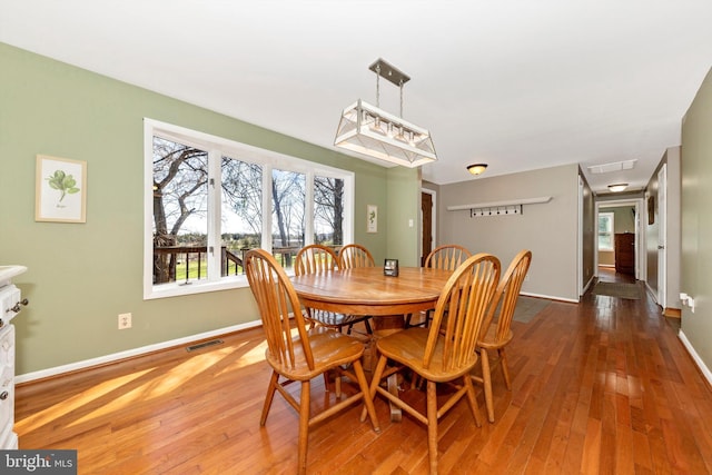 17449 Irishtown Rd, Emmitsburg, MD 21727 - dining space with hardwood / wood-style floors, baseboards, and visible vents