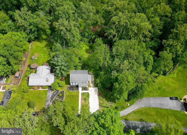 bird's eye view of a heavily wooded area