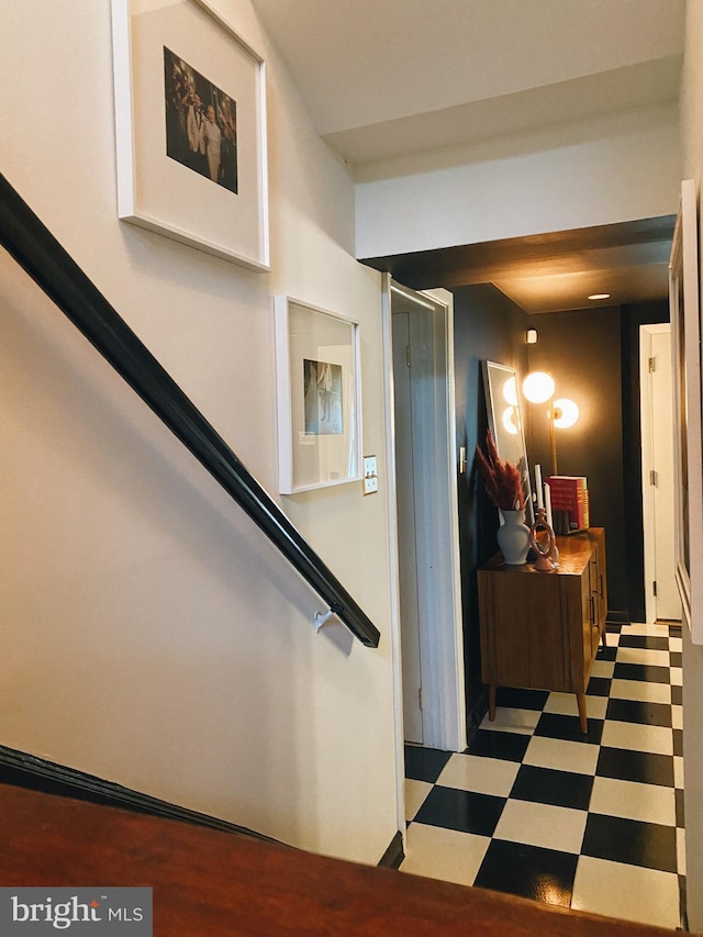 7910 Bayberry Dr, Alexandria, VA 22306 - staircase featuring tile patterned floors