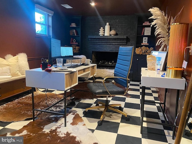 7910 Bayberry Dr, Alexandria, VA 22306 - office space with built in features and a fireplace