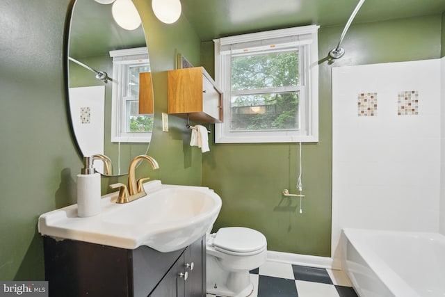 7910 Bayberry Dr, Alexandria, VA 22306 - full bath with plenty of natural light, tile patterned floors, toilet, and vanity