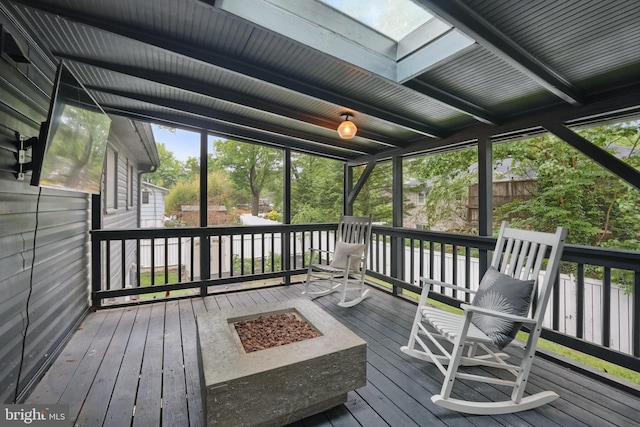 7910 Bayberry Dr, Alexandria, VA 22306 - deck featuring a fire pit