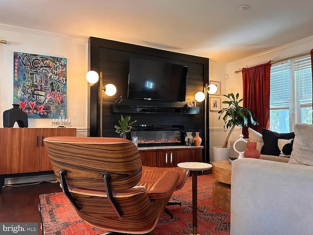 7910 Bayberry Dr, Alexandria, VA 22306 - living room with ornamental molding and wood finished floors