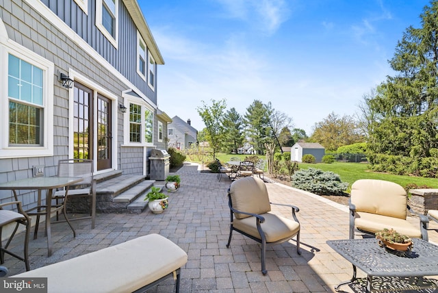 view of patio with area for grilling