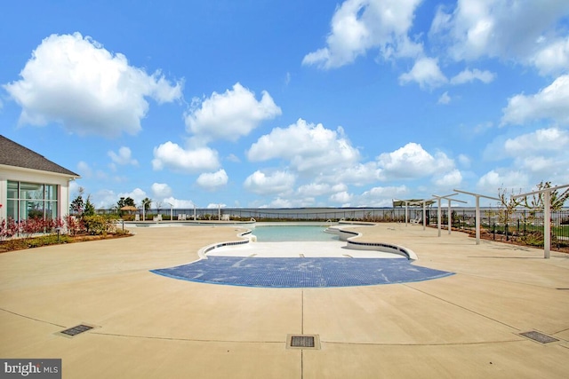 170 Harrier Way Unit 32, Chester, MD 21619 - exterior space with a pool, fence, and a patio