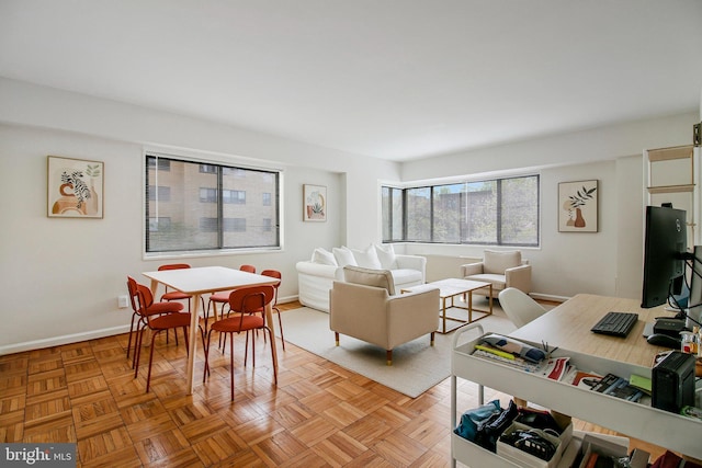 living room with baseboards